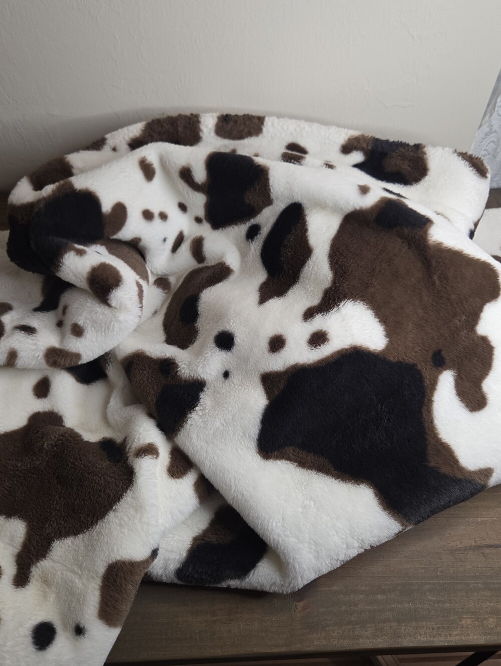 Faux Cow Print Throw Blanket 48x60 Soft